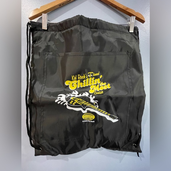 Kid Rock Chillin the Most Cruise Drawstring Backpack 2016 Black Nylon - Picture 2 of 8